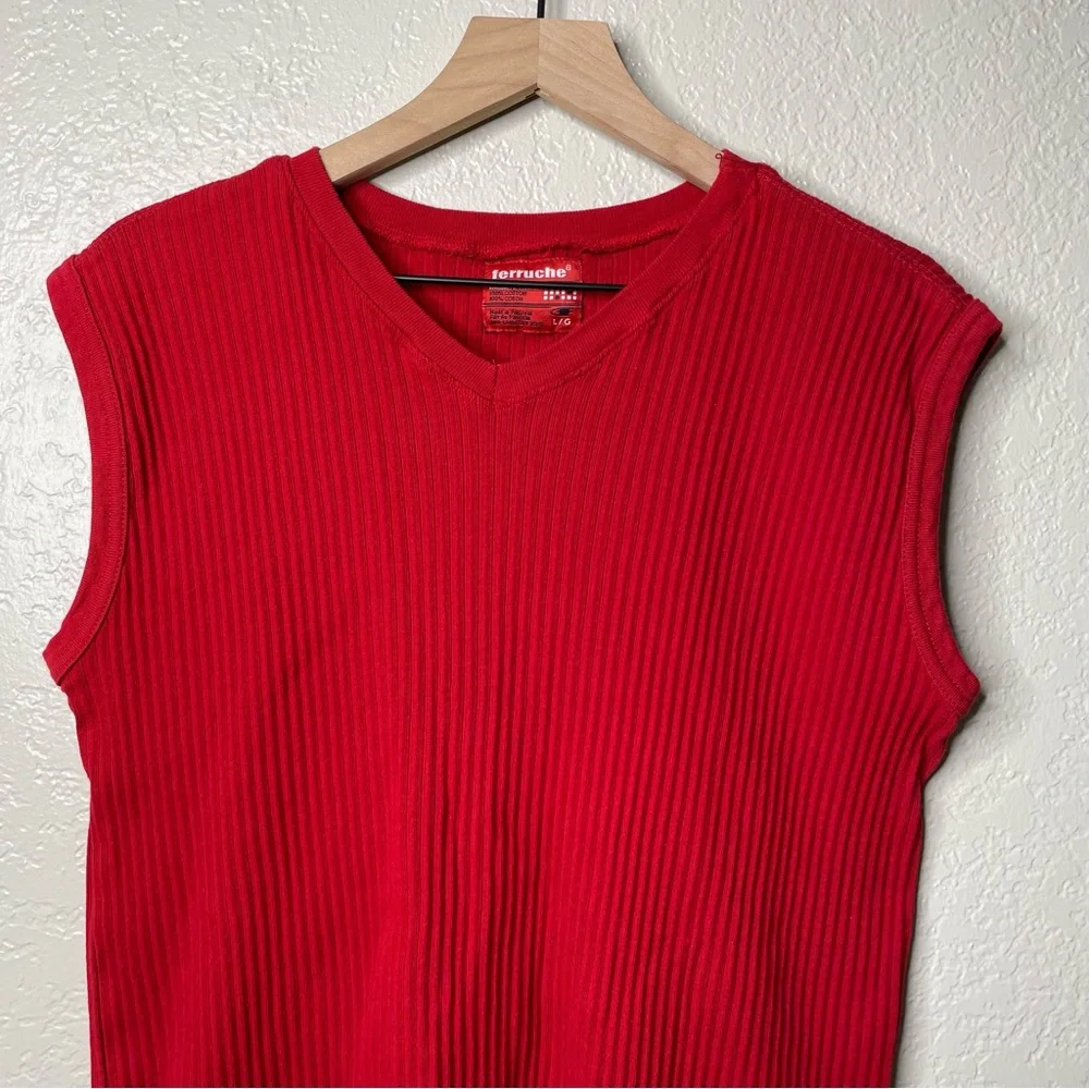 90s Ferruche Red Vest 100% Cotton